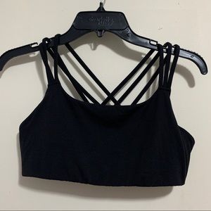 Athleta Criss Cross Sports Bra Black Size Medium